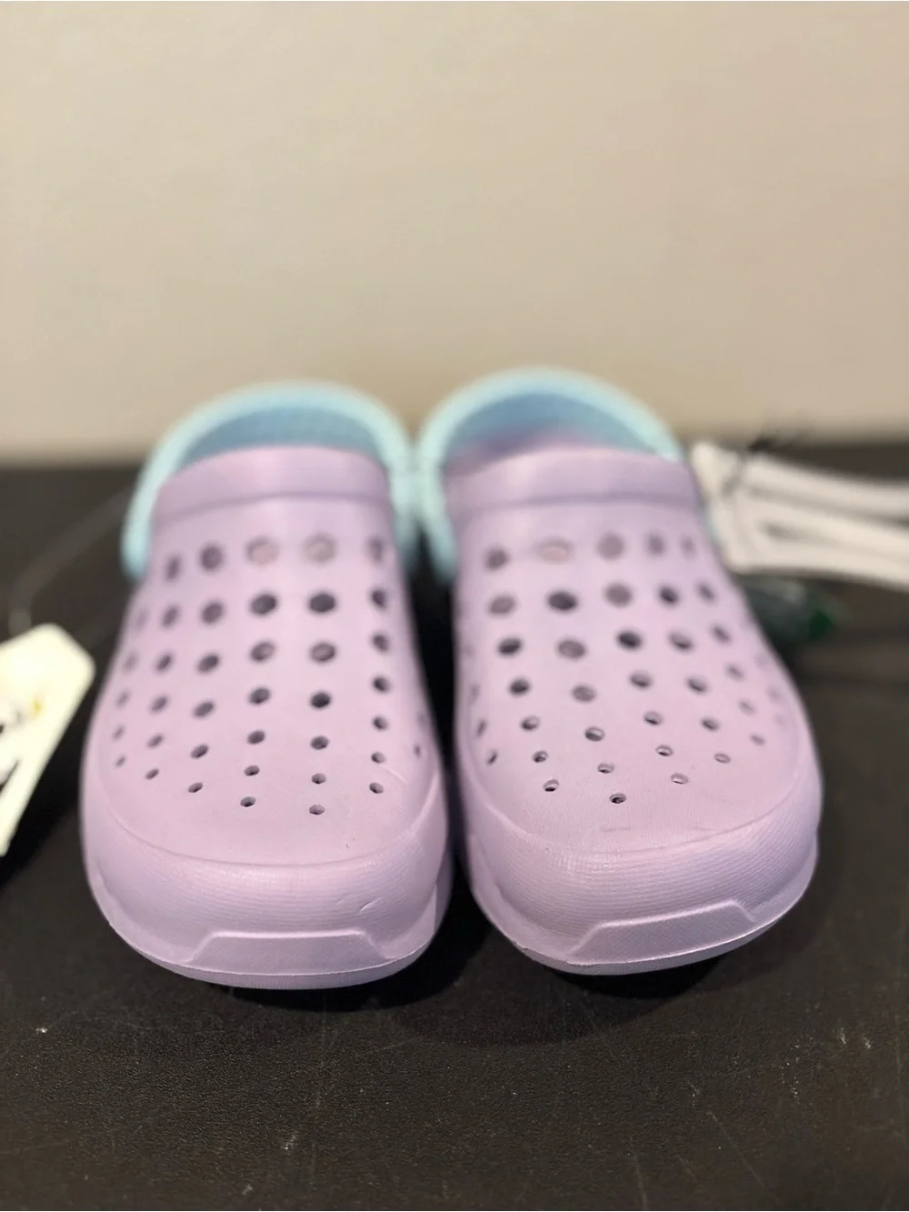 NEW Joybees Big Kids Dylan Slip-On Clogs Crocs EVA Sky Blue/Lilac Purple Sz 2